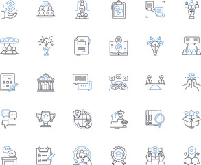 Scholarship line icons collection. Grant, Award, Funding, Education, Opportunities, Assistance, Support vector and linear illustration. Merit,Endowment,Opportunity outline signs set