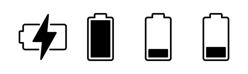 Battery icon vector illustration. battery charging sign and symbol. battery charge level