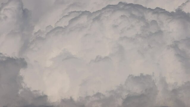 積乱雲頂部の白い雲のゆっくりとした流れ