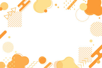 背景イラスト_メンフィス_オレンジ