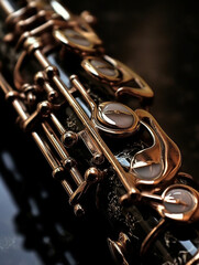 close up of an oboe instrument