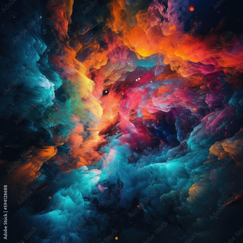 Wall mural colorful galaxy illustration