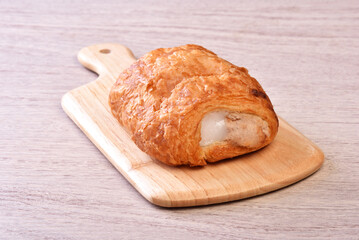 Taro mochi pastry on the plate 