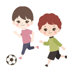 サッカーをする男の子たち