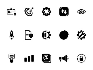 Simple vector icon on a theme internet, rocket, setup, eye