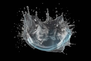 Fototapeta na wymiar liquid water splash with bubble transparent background. Generative AI