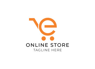 Online shop vector logo for business.