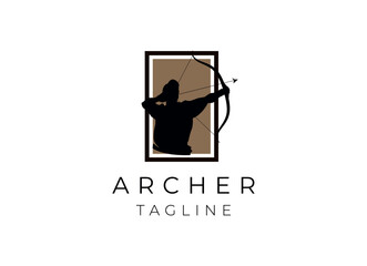 Archery man logo design vector template