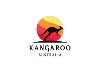 Kangaroo Logo Vector Design. Australian animal kangaroo.