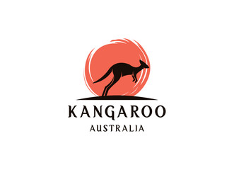 Kangaroo Logo Vector Design. Australian animal kangaroo.