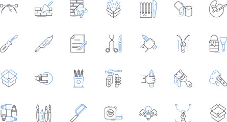 Substances line icons collection. Chemicals, Drugs, Solvents, Poisons, Toxins, Stimulants, Narcotics vector and linear illustration. Allergens,Additives,Pesticides outline signs set
