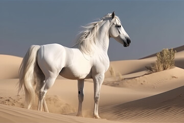 Obraz na płótnie Canvas Horse and Heat: The Desert Bond