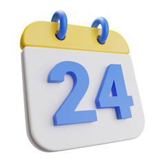 3d render calendar 24th.