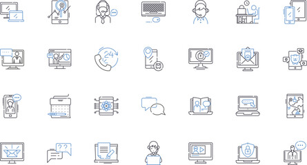 Member line icons collection. Identity, Affiliation, Inclusion, Participation, Exclusivity, Connection, Collaboration vector and linear illustration. Entrant,Loyalty,Admission outline signs set