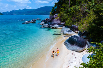drone view at the beach of Koh Lie island in Thailand