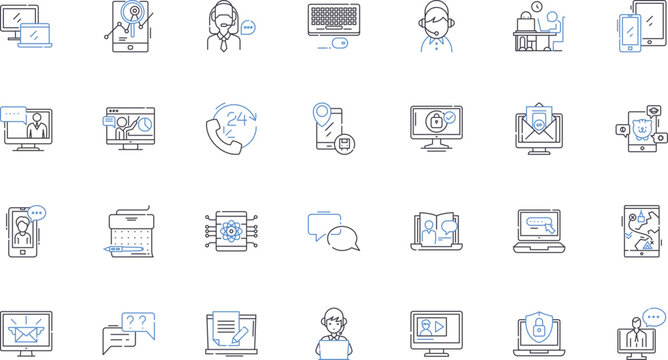 Member line icons collection. Identity, Affiliation, Inclusion, Participation, Exclusivity, Connection, Collaboration vector and linear illustration. Entrant,Loyalty,Admission outline signs set