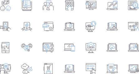 Theme line icons collection. Adventure, Fantasy, Mystery, Love, Courage, Hope, Redemption vector and linear illustration. Survival,Villain,Hero outline signs set