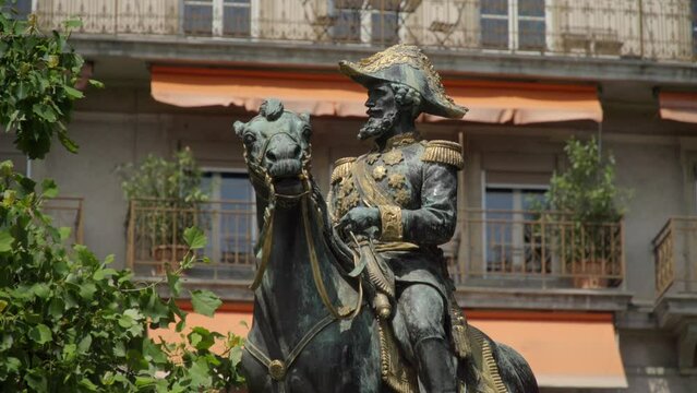 The equestrian statue of the duke, (by Auguste Cain) Geneva, Switzerland