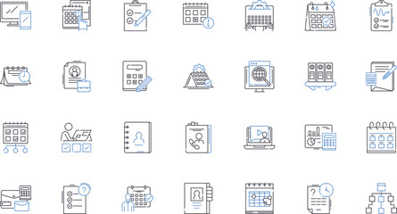 Moment line icons collection. Memory, Bliss, Perfection, Serenity, Euphoria, Joyful, Satisfying vector and linear illustration. Ecstatic,Transcendent,Thrilling outline signs set