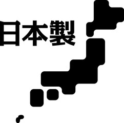 日本製の文字とデフォルメした日本列島