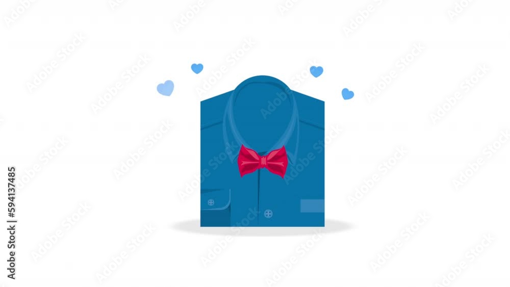 Wall mural male shirt folded accessory animation