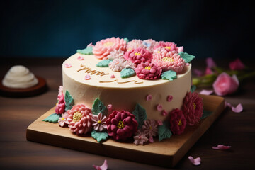 Obraz na płótnie Canvas Cake for mother's day, father's day, birthday, Generative AI
