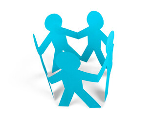 Paper People in a Circle Holding Hands