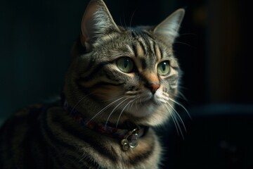 Close-up portrait of a beautiful cat. AI generated, human enhanced