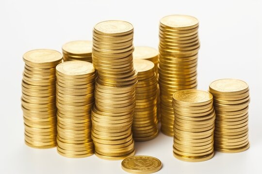 stack of shiny golden coins. Generative AI