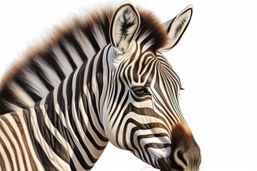 close-up view of a zebra in its natural habitat. Generative AI