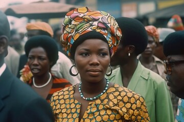 color photograph of the late 70’s in Nigeria. generative AI - obrazy, fototapety, plakaty