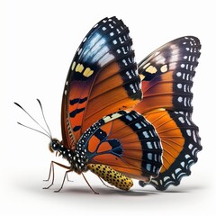 A Palette of Colors, A Beautiful Viceroy Butterfly, Isolated on White Background - Generative AI