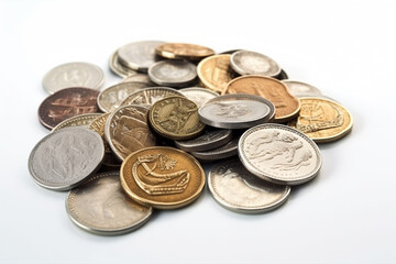 coins isolated on white