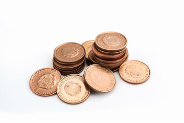 coins isolated on white