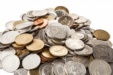 coins isolated on white