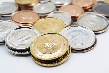 coins isolated on white