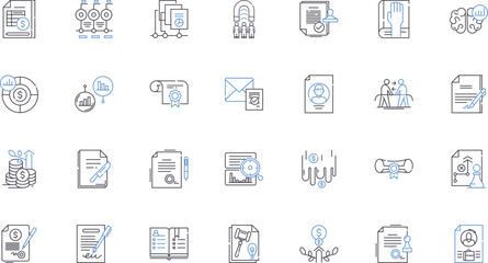 Advice line icons collection. Guidance, Wisdom, Counsel, Tip, Opinion, Direction, Pointer vector and linear illustration. Suggestion,Recommendation,Solution outline signs set