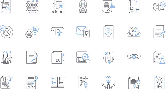 Advice line icons collection. Guidance, Wisdom, Counsel, Tip, Opinion, Direction, Pointer vector and linear illustration. Suggestion,Recommendation,Solution outline signs set