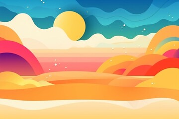 Fototapeta na wymiar Beautiful summer background with beach. Generative AI
