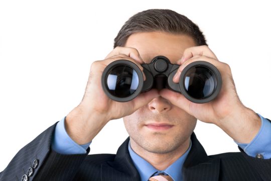 Businessman Using Binoculars