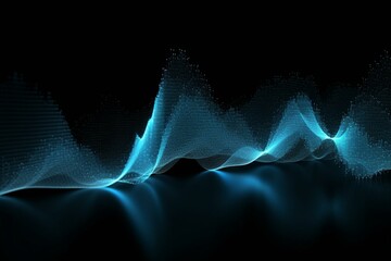 Speech Recognition, Blue Waveform. Generative AI