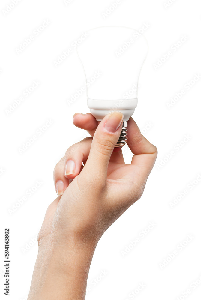 Canvas Prints Closeup of Hand Holding a Lit Light Bulb