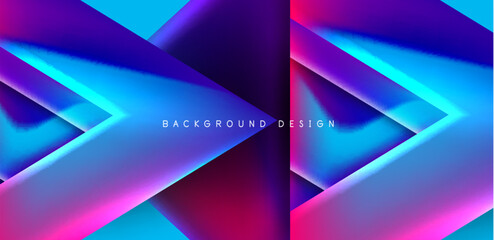 Futuristic triangle vector abstract background with colorful fluid gradients