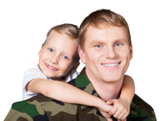 Soldier Dad Hugging his Daughter