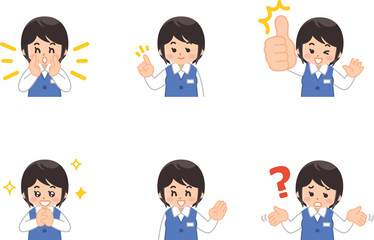 様々なポーズをするオフィスレディ