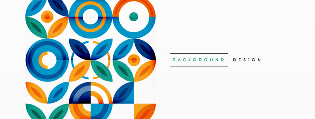 Fototapeta premium Colorful circle abstract background. Template for wallpaper, banner, presentation, background