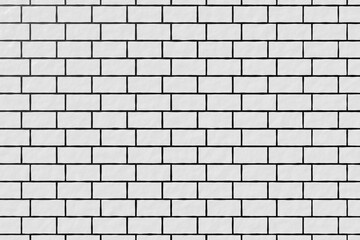 Fototapeta premium 3D illustration of white brick wall of an building, background texture of a brick