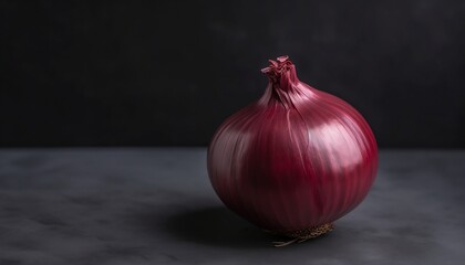 A Red Onion On A Grey Background, Generative AI