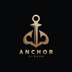 Anchor Logo, Ocean Ship Vector, Simple Minimalist Design, Anchor Icon, Spartan, Ocean, Symbol Template Illustration