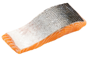 Fresh Salmon fish fillet, Natural Atlantic Norwegian Salmon Fillet Texture on white PNG File